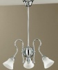 Lampadario 3 luci cromo con vetri satinati