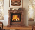 Caminetto montegrappa pellet power 14 KW ad aria calda ventilata +Rivestimento in marmo nuovo '700 Veneziano 