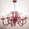Lampadario in cristallo Rosso
